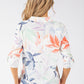 Textured Leaf Print Blouse