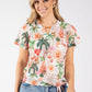 Sol Palm Print Fine Knit Top