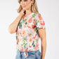 Sol Palm Print Fine Knit Top
