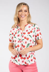 Cerese Cherry Print Top