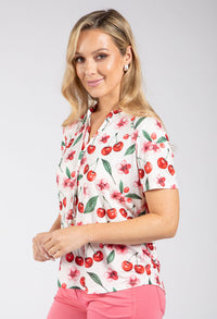 Cerese Cherry Print Top