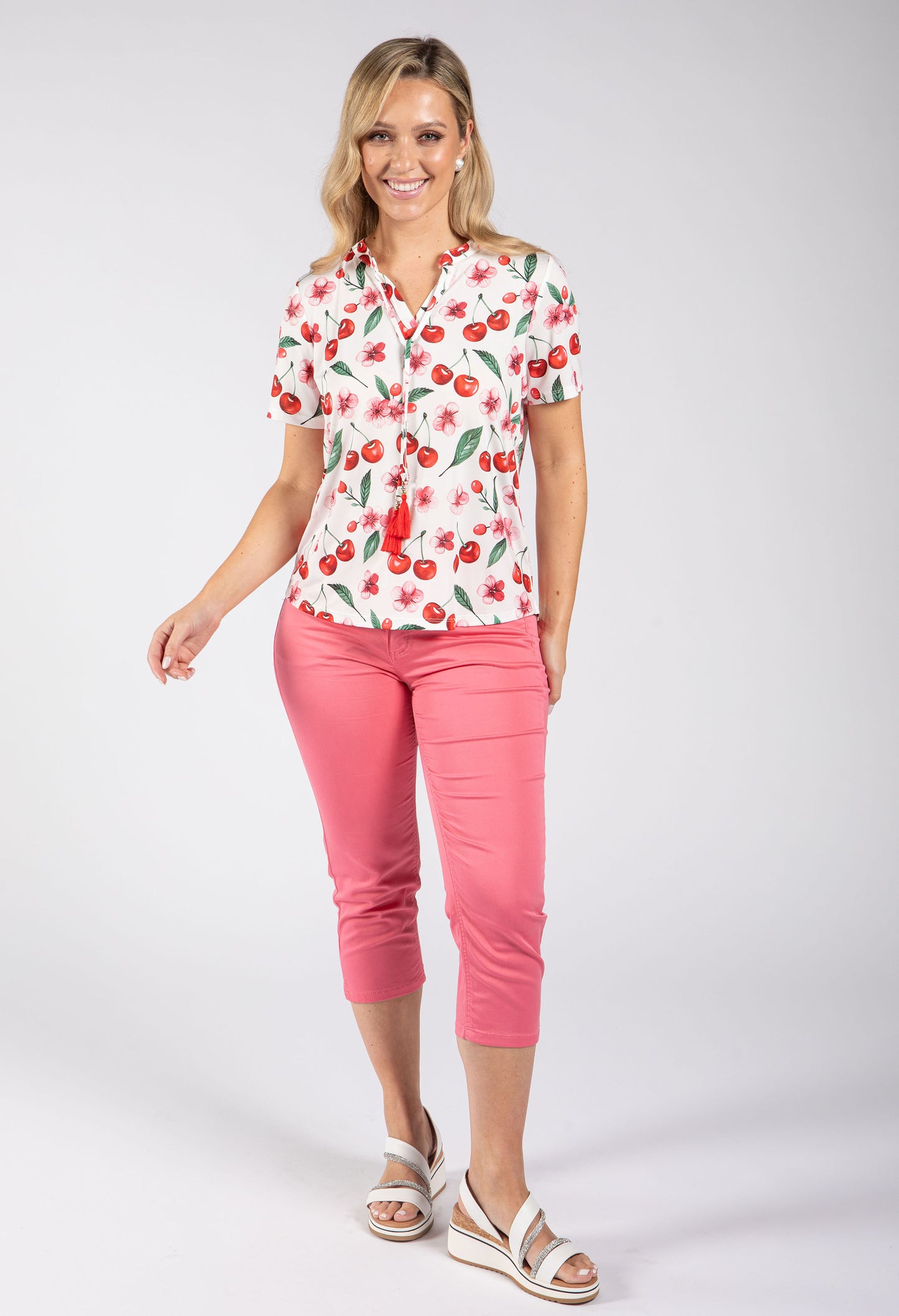 Cerese Cherry Print Top