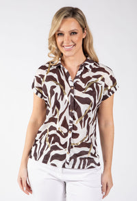Zebra Print Knit Top