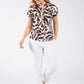Zebra Print Knit Top