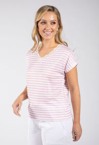 Lacey Striped Knit Top