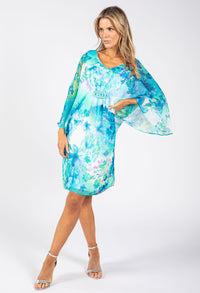 Cape Style Floral Dress