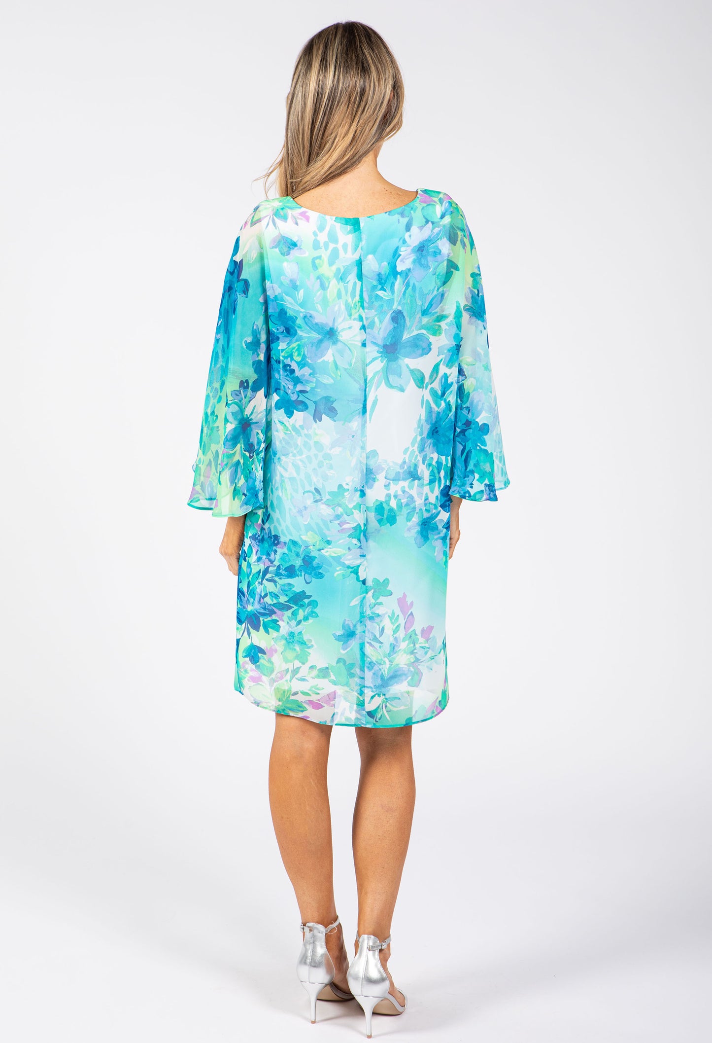 Cape Style Floral Dress