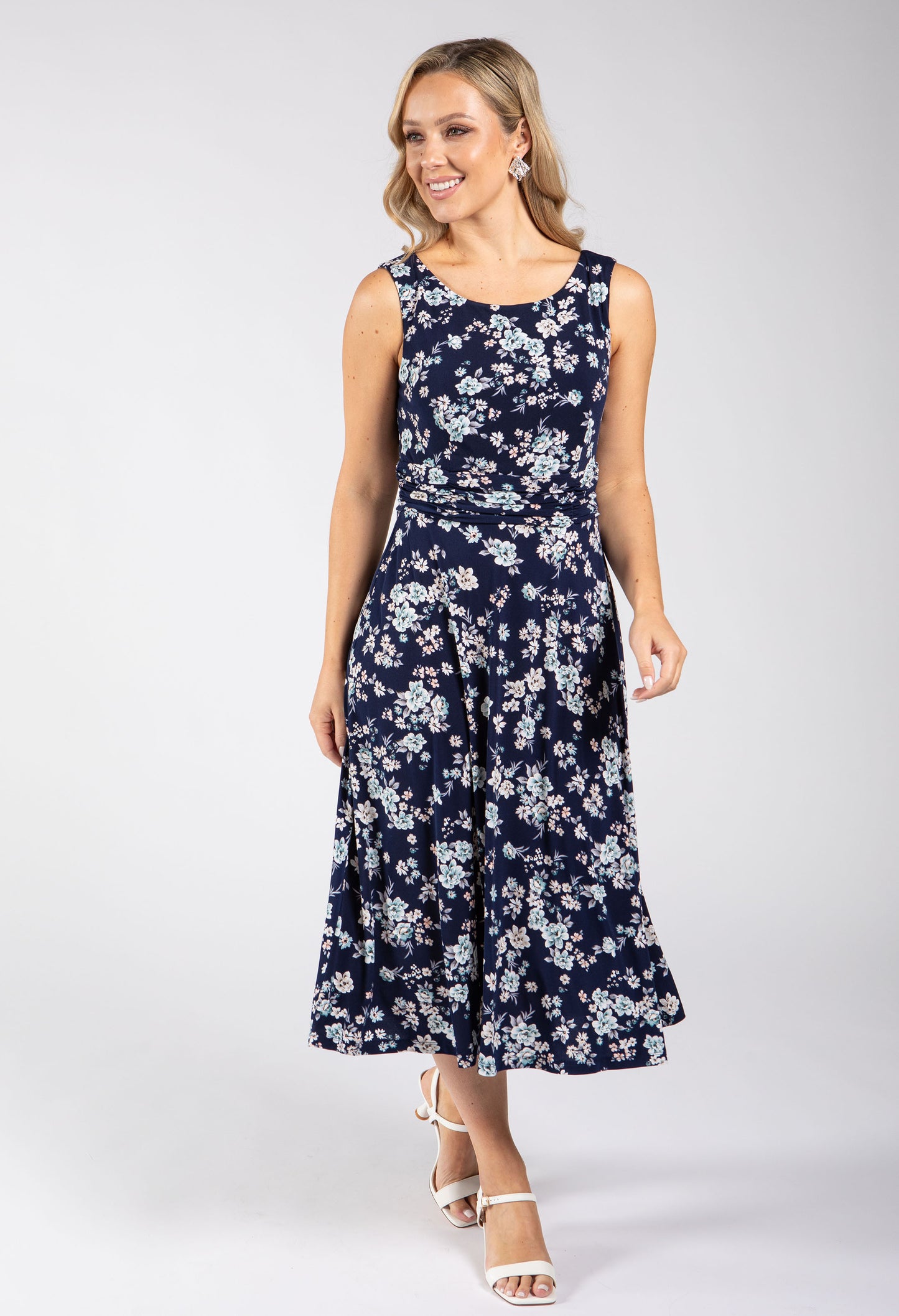 Sleeveless Floral Print Dress