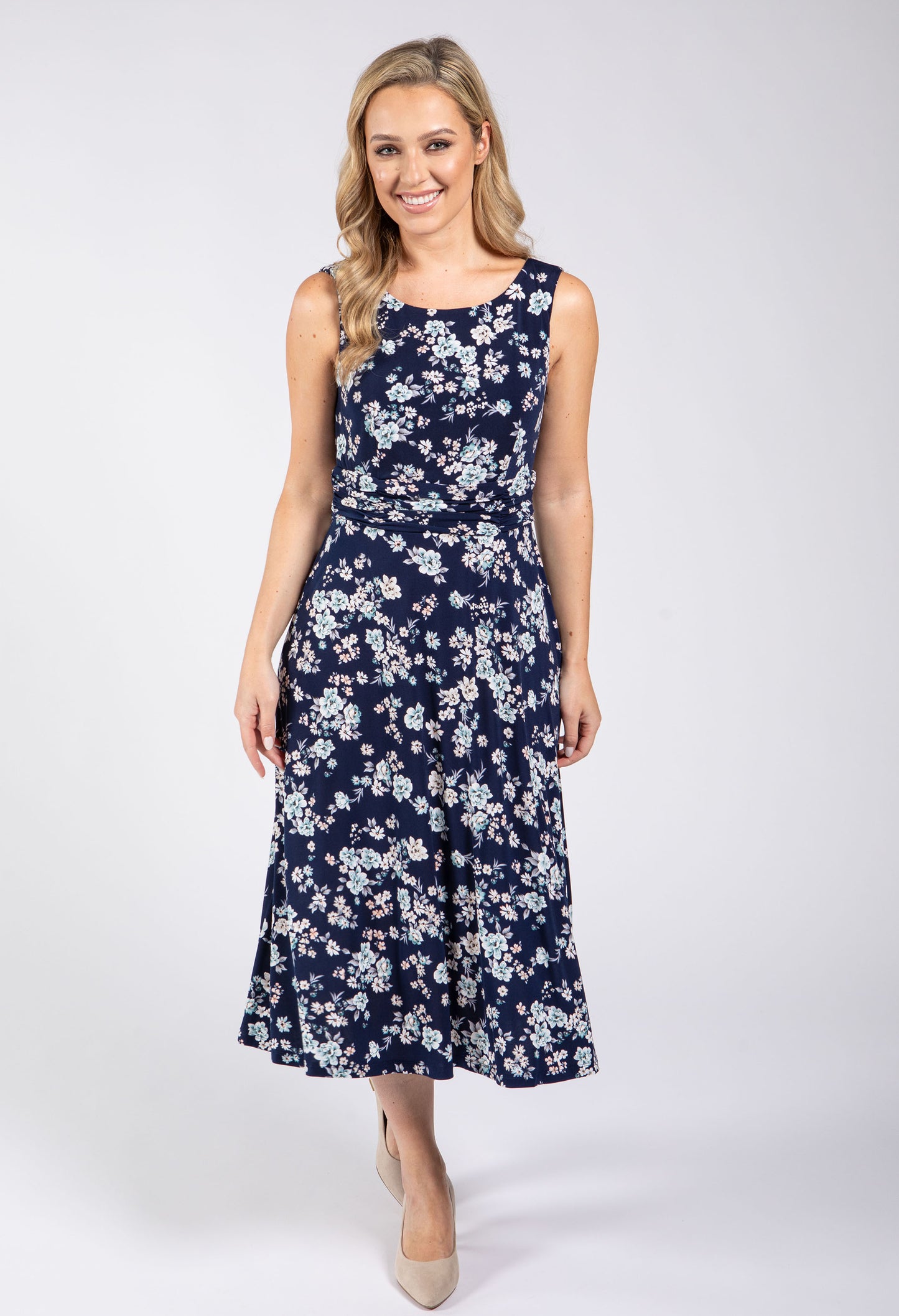 floral navy dress