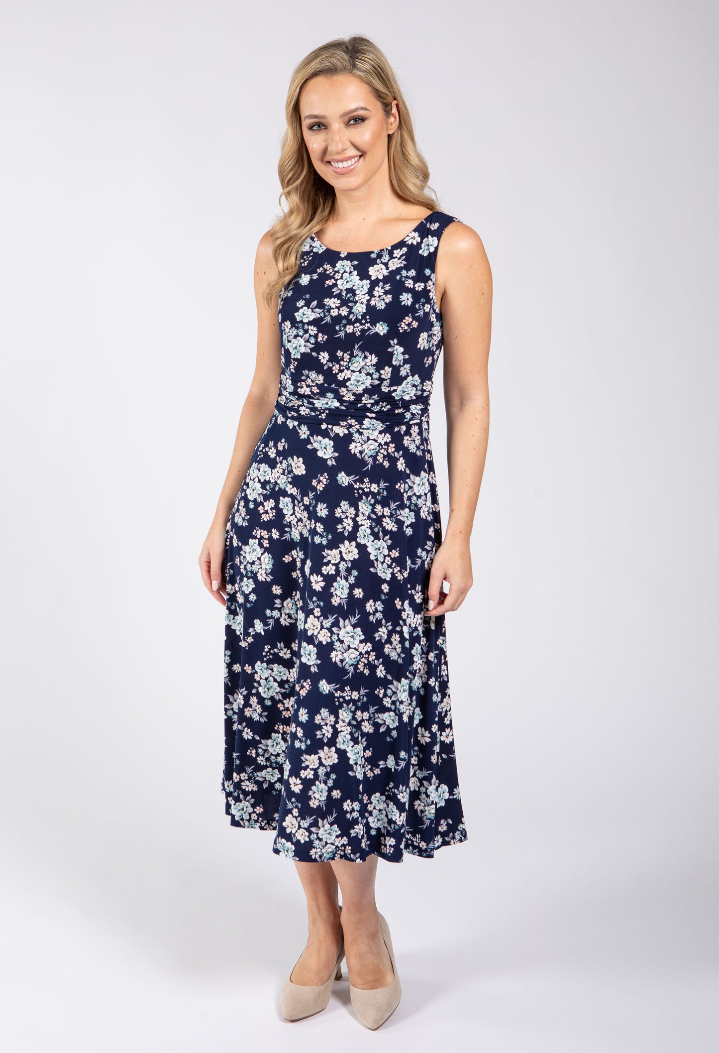 Sleeveless Floral Print Dress