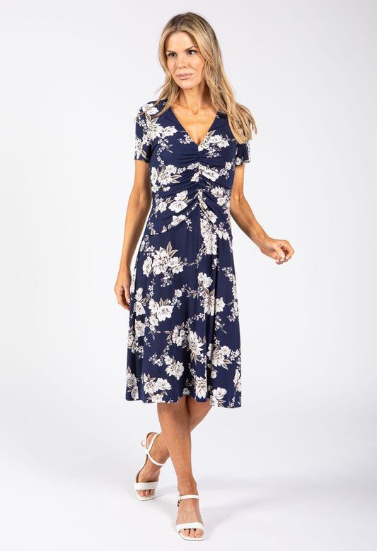 Floral V-Neck Midi Dress