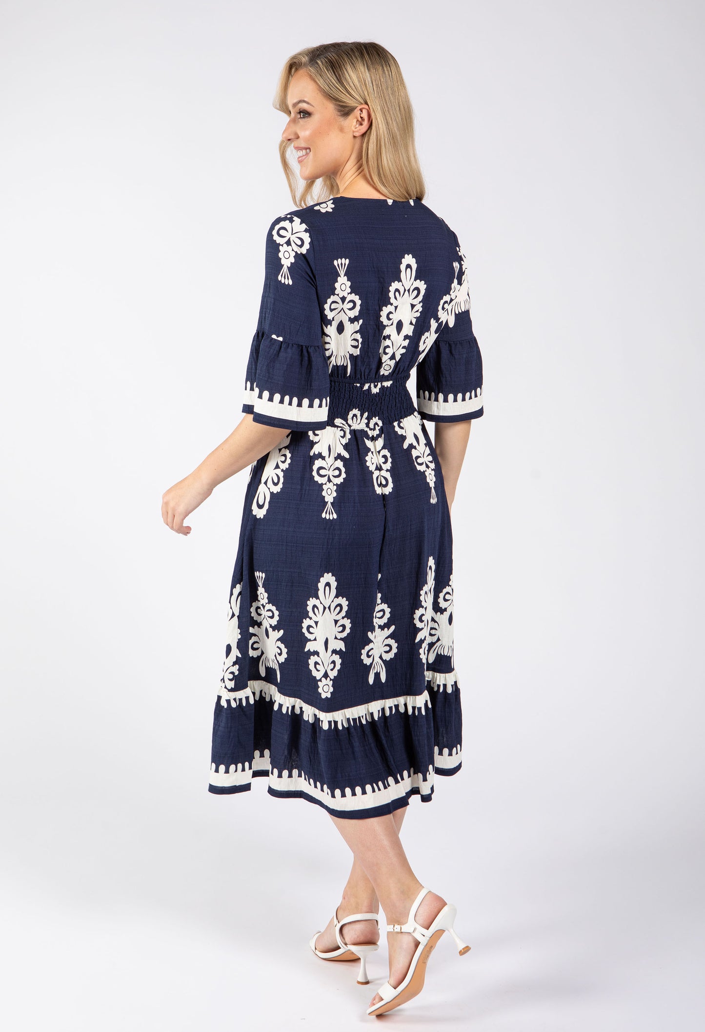 Linen Look Midi Dress