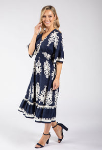 Linen Look Midi Dress