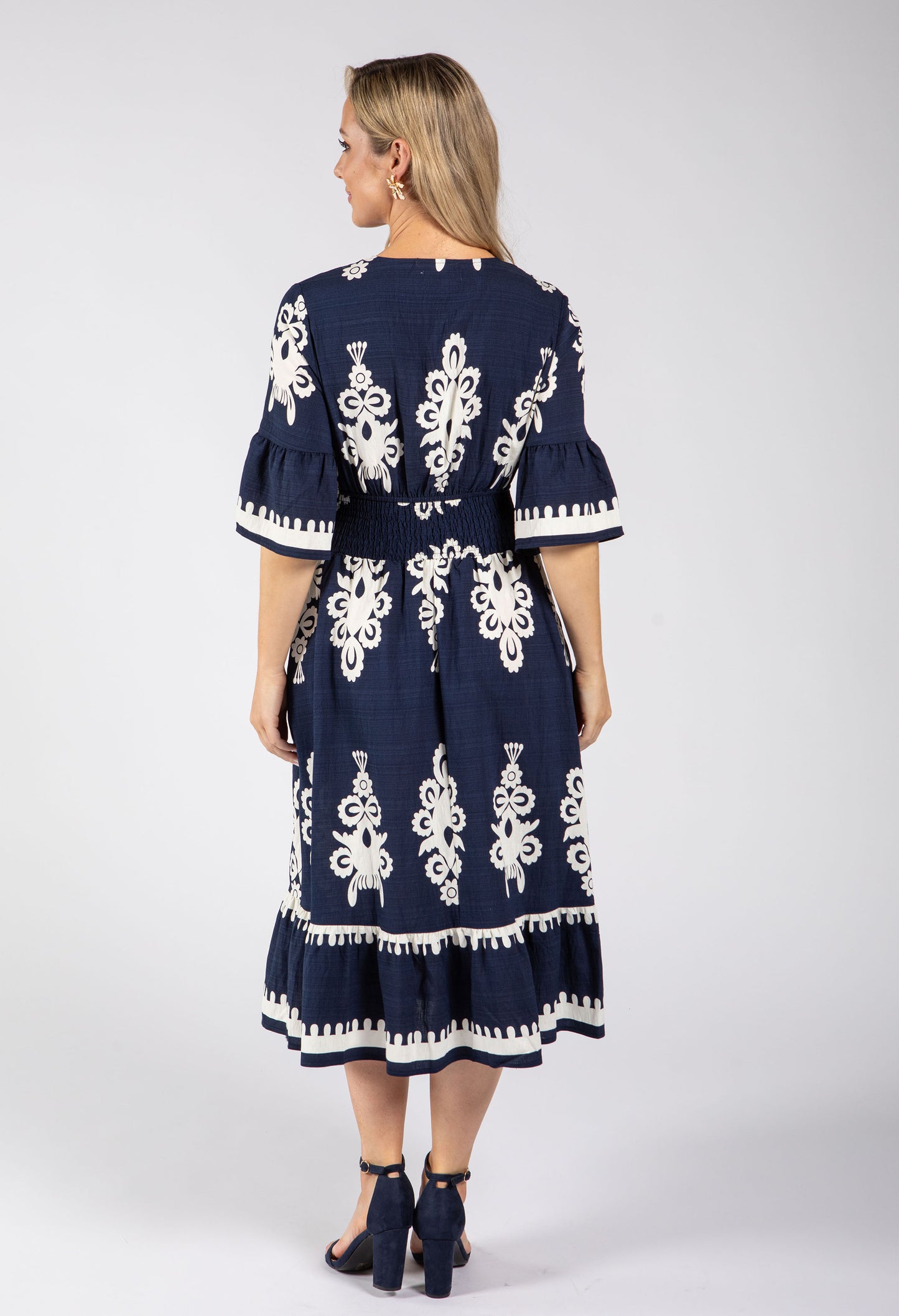Linen Look Midi Dress