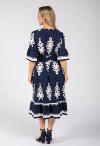 Linen Look Midi Dress