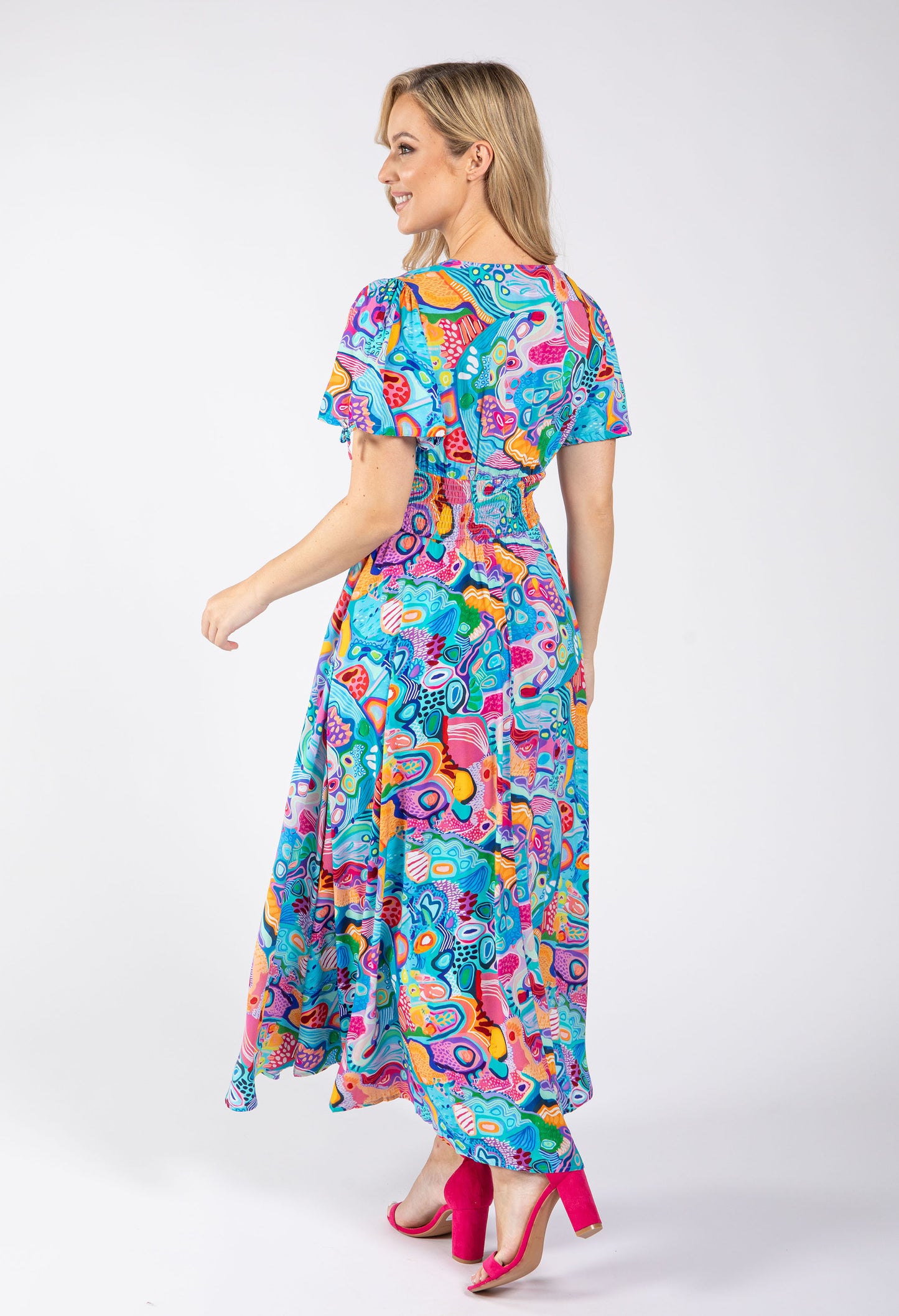 Abstract Print Midi Dress