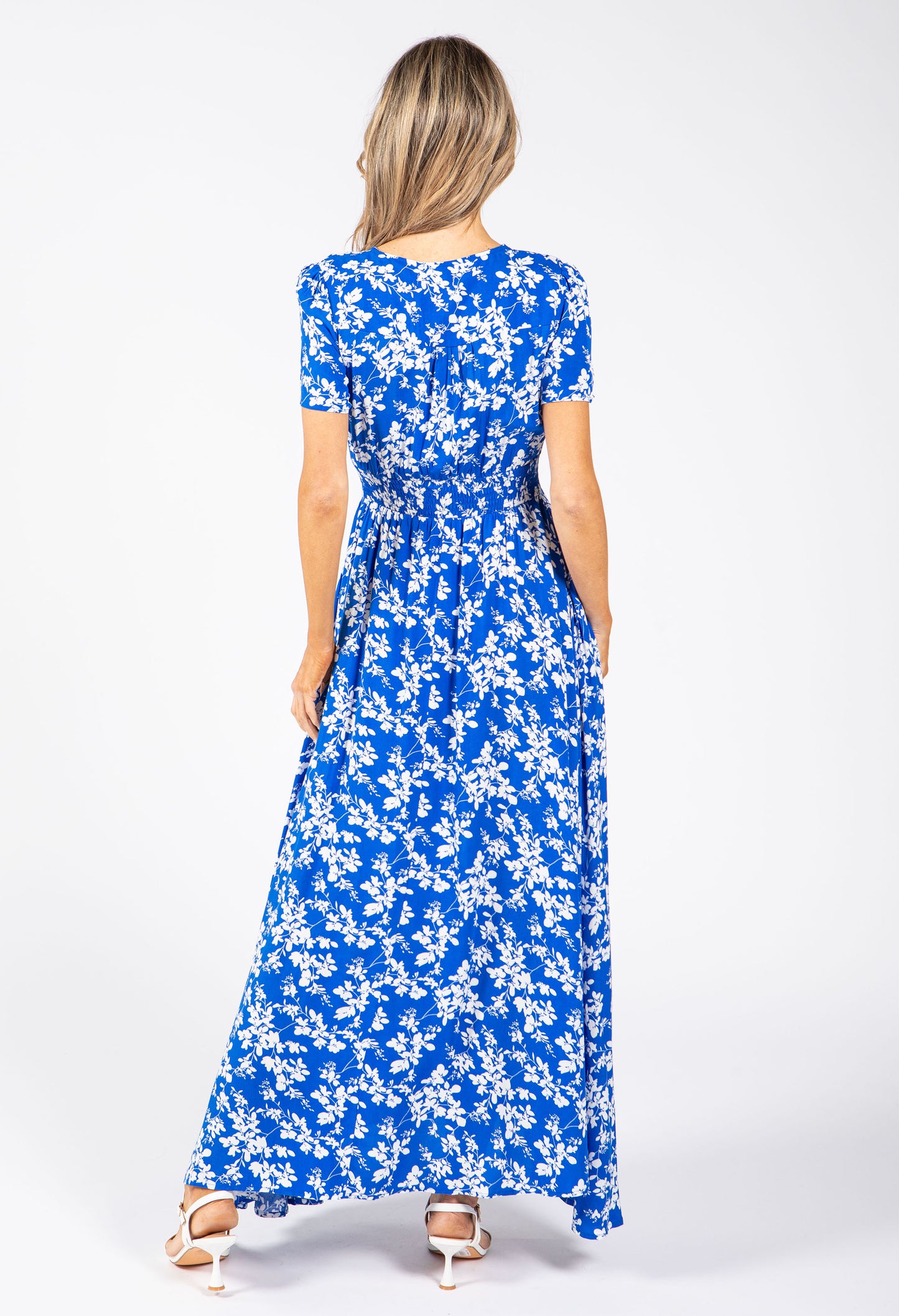 Floral Print Buttoned Midi Dress