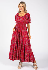 Ditsy Print Boho Midi Dress