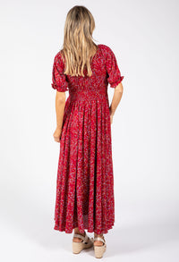 Ditsy Print Boho Midi Dress