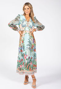 Tropical Print Midi Dress