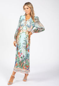 Tropical Print Midi Dress