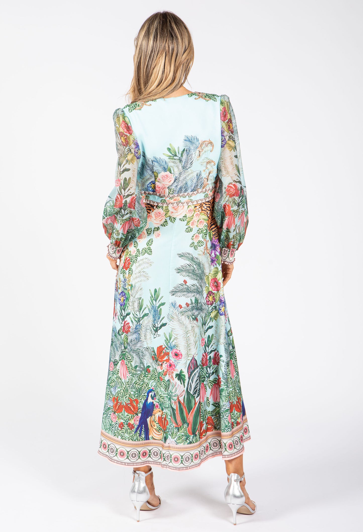 Tropical Print Midi Dress