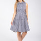 Sleeveless Striped Shirt Dress