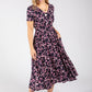 Floral Print V-Neck Midi Dress
