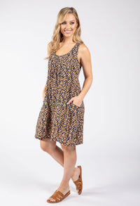 Ditsy Print Sleeveless Dress