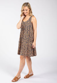 Ditsy Print Sleeveless Dress