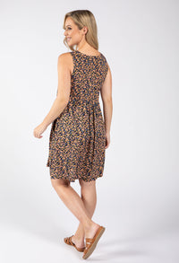 Ditsy Print Sleeveless Dress