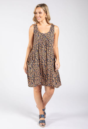 Ditsy Print Sleeveless Dress