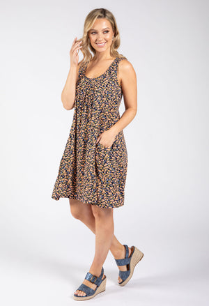 Ditsy Print Sleeveless Dress