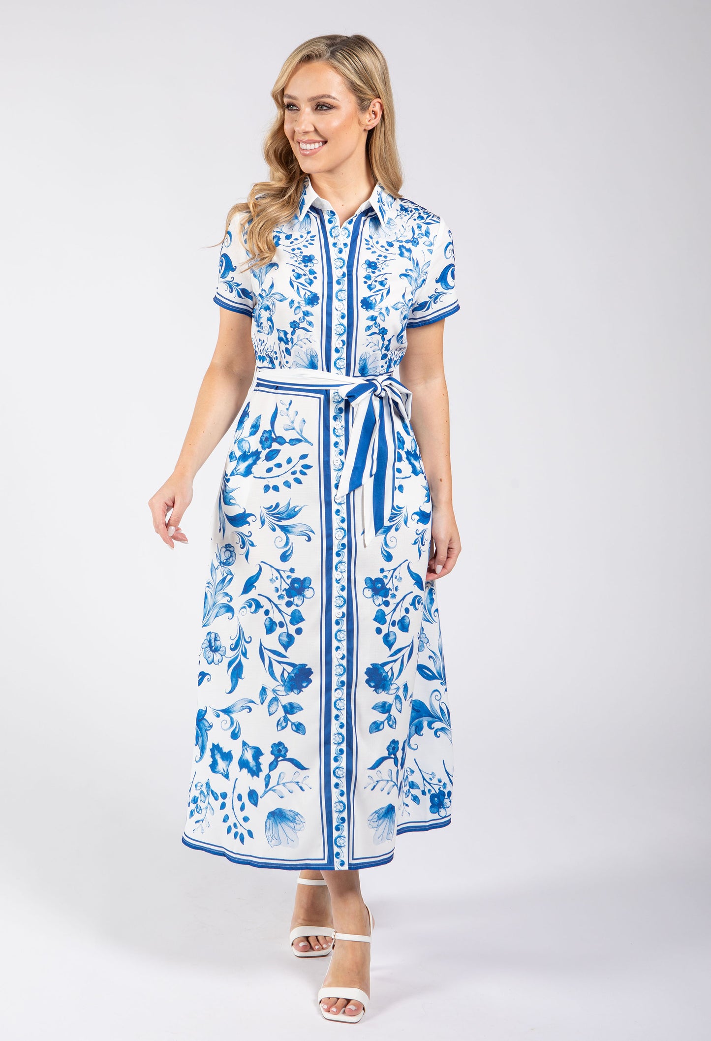 Leaf Print Shirt Dress