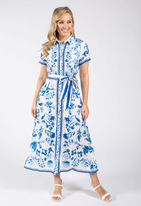 Leaf Print Shirt Dress