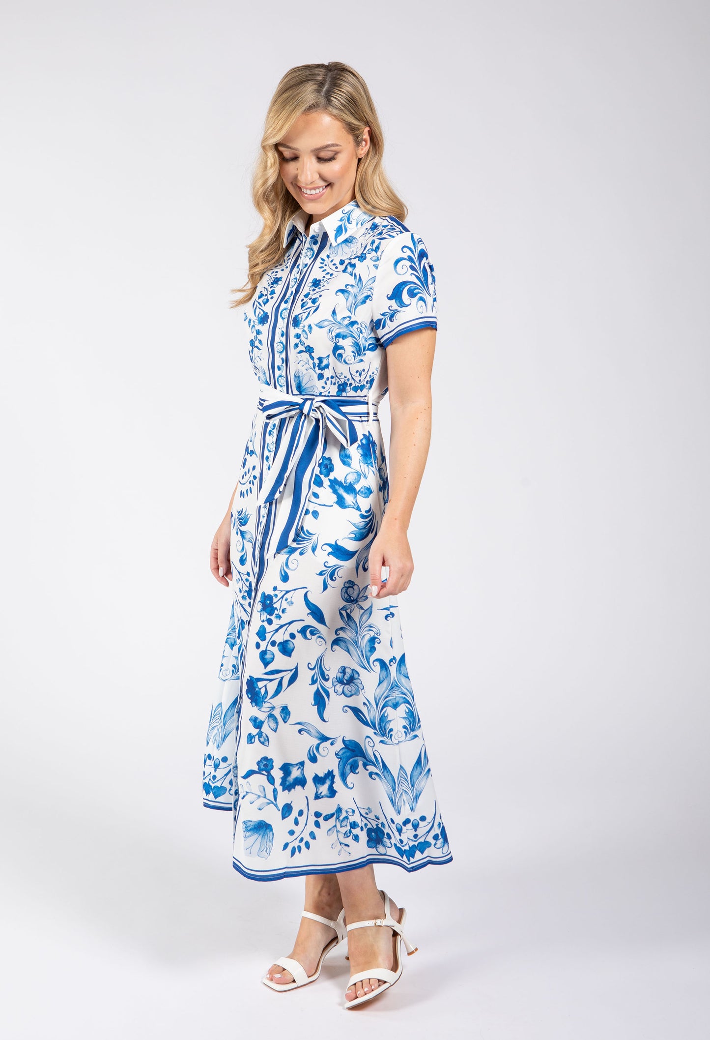 Leaf Print Shirt Dress