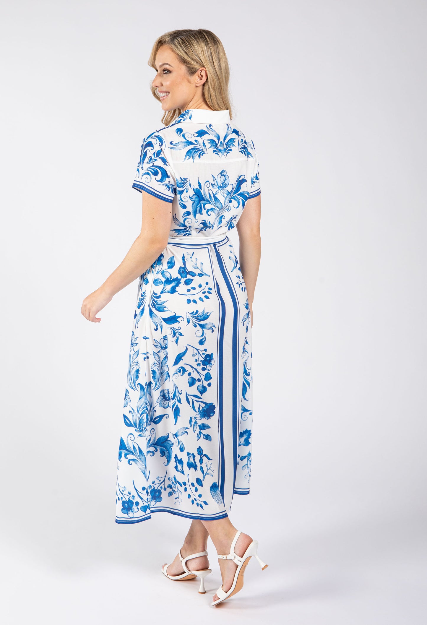 Leaf Print Shirt Dress