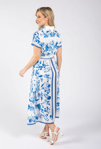 Leaf Print Shirt Dress