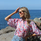 Abstract Print Balloon Sleeve Blouse