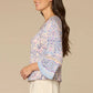 Kimono Sleeve Printed Knit Top