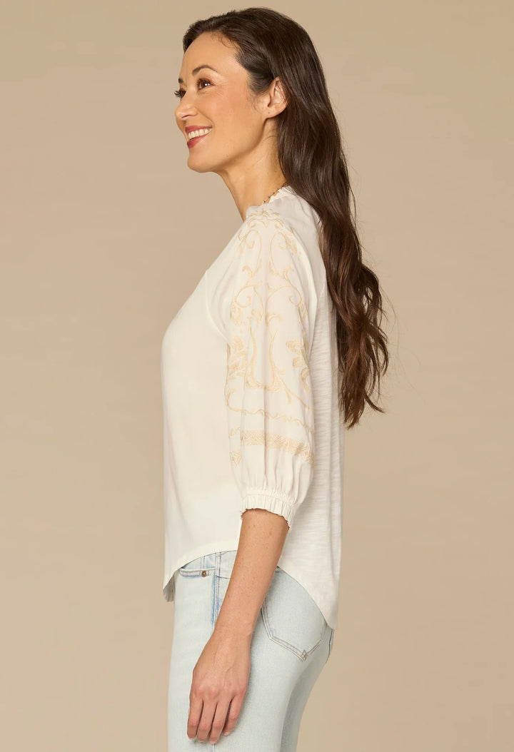 Blouson Sleeve Woven Top