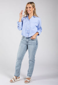Button Down Striped Woven Shirt