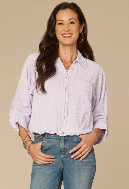 Button Down Striped Woven Shirt