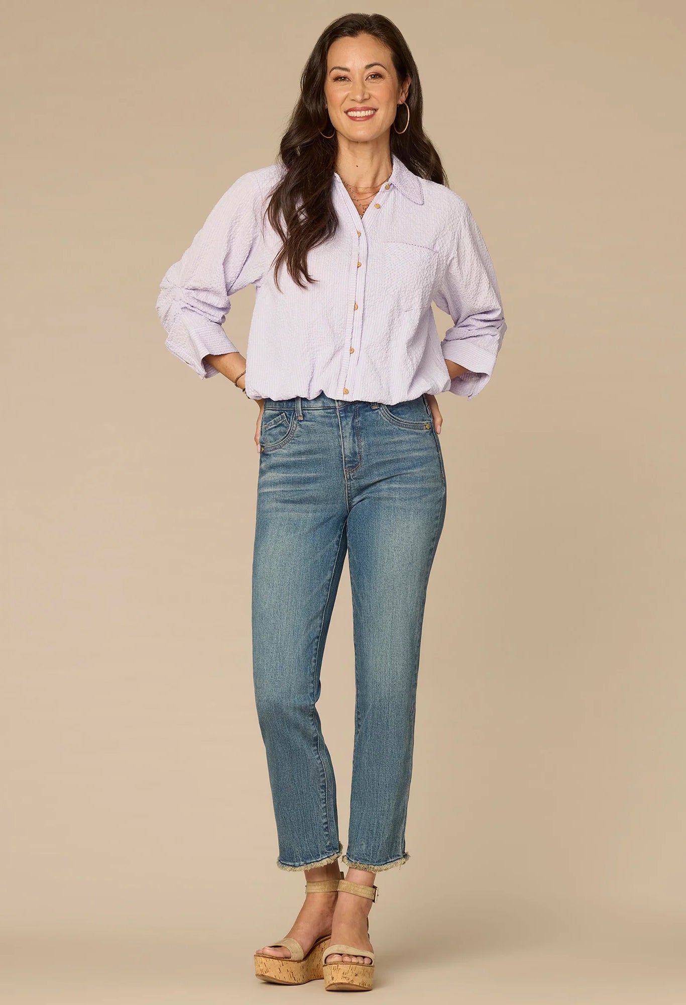 Button Down Striped Woven Shirt