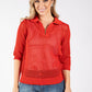 Crochet Knit Polo Top