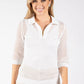 Crochet Knit Polo Top