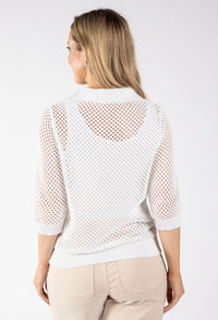 Crochet Knit Polo Top