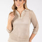 Crochet Knit Polo Top