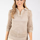 Crochet Knit Polo Top