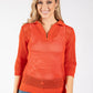 Crochet Knit Polo Top